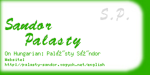 sandor palasty business card